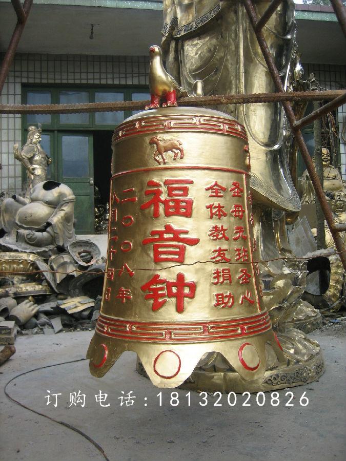 寺廟銅鐘，福音鐘銅雕
