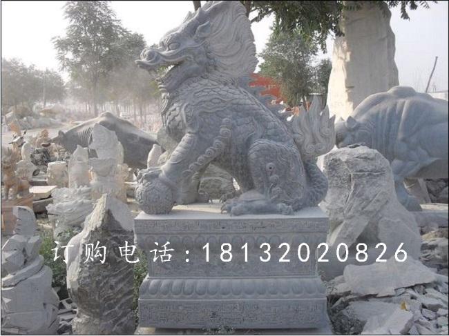 古代神獸石雕，青石仿古麒麟雕塑