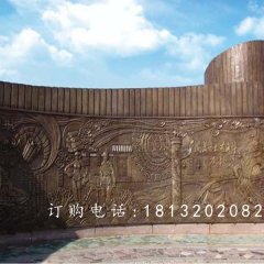 廣場大型銅浮雕，書卷銅浮雕