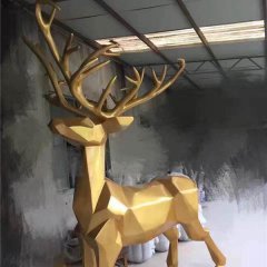 玻璃鋼馴鹿雕塑，玻璃鋼動(dòng)物雕塑