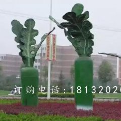 玻璃鋼白蘿卜雕塑，公園蔬菜雕塑