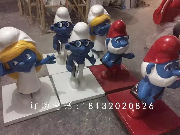 玻璃鋼藍(lán)精靈雕塑，卡通動畫雕塑 (2)