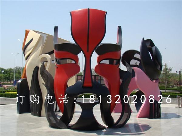 玻璃鋼臉譜雕塑，廣場玻璃鋼雕塑