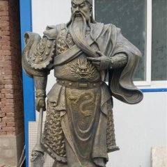 持刀關(guān)公銅雕，寺廟銅關(guān)公