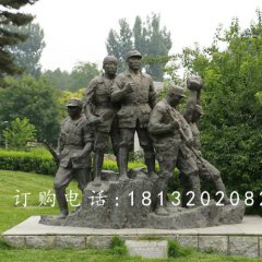 抗戰(zhàn)士兵銅雕，公園紀(jì)念銅雕
