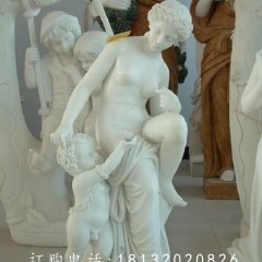 西方母子石雕，漢白玉人物雕塑