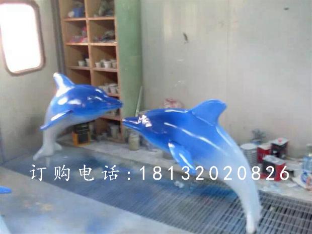 海豚雕塑，玻璃鋼仿真海豚雕塑