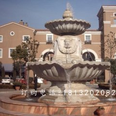 別墅噴泉雕塑，兩層石雕噴泉