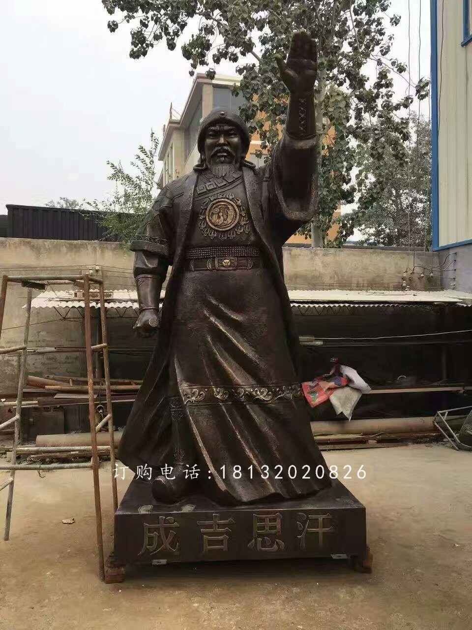 成吉思汗銅雕，廣場(chǎng)古人雕塑