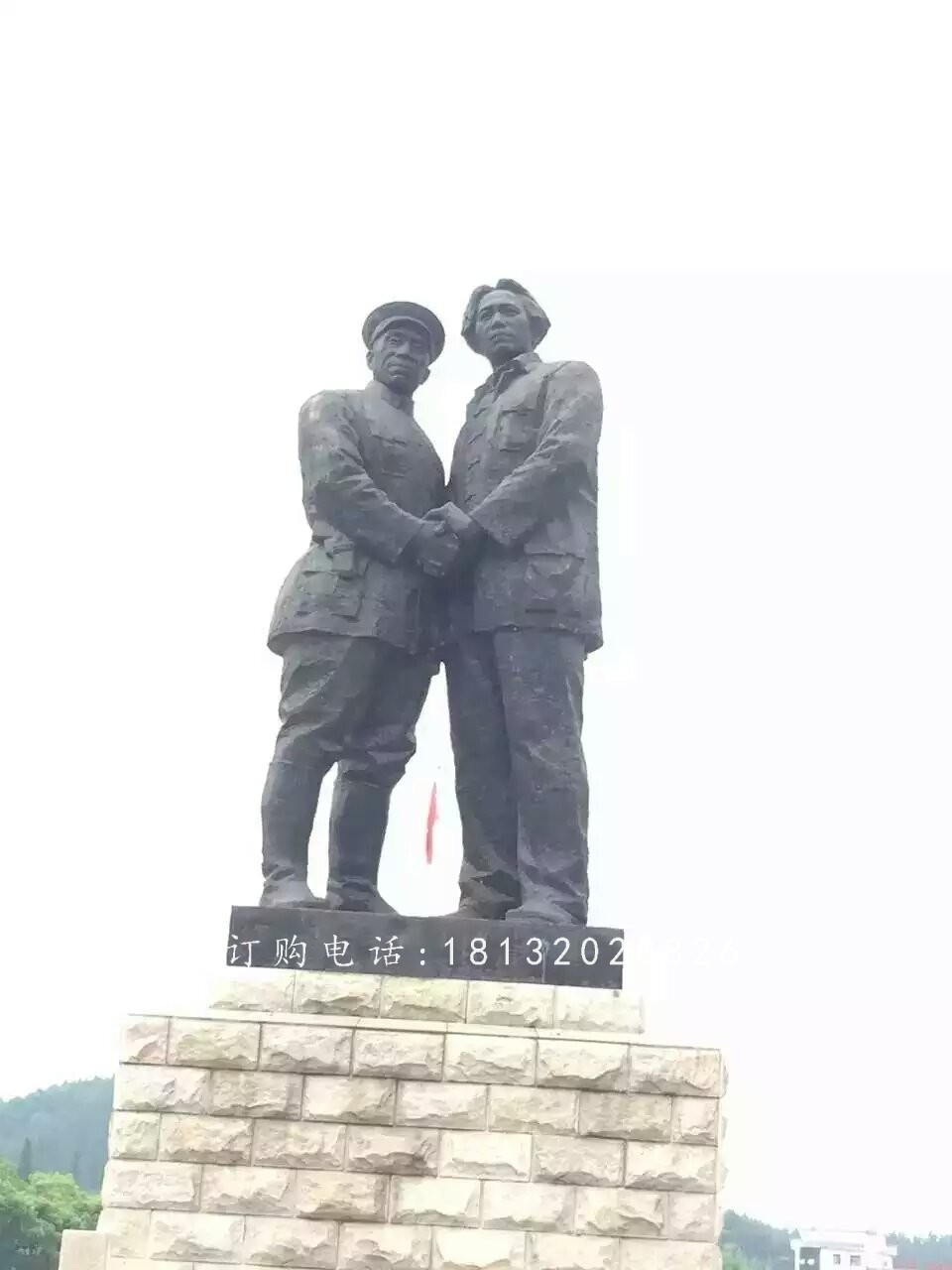 兩位偉人雕塑，廣場人物銅雕