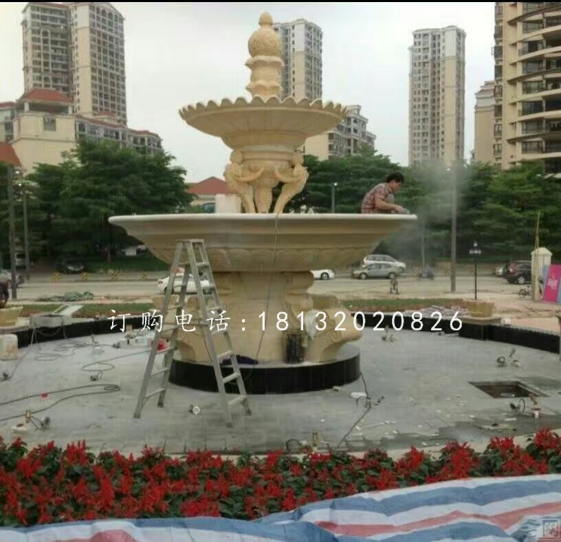 花園噴泉石雕，石噴泉雕塑