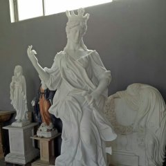 女王雕塑，漢白玉西方美女石雕