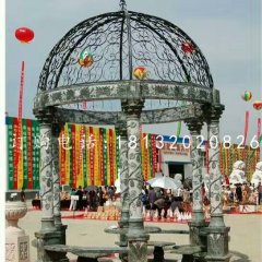 青石涼亭雕塑，公園涼亭石雕