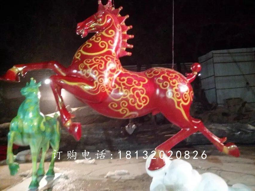 彩繪奔馬雕塑,廣場(chǎng)玻璃鋼雕塑 (3)