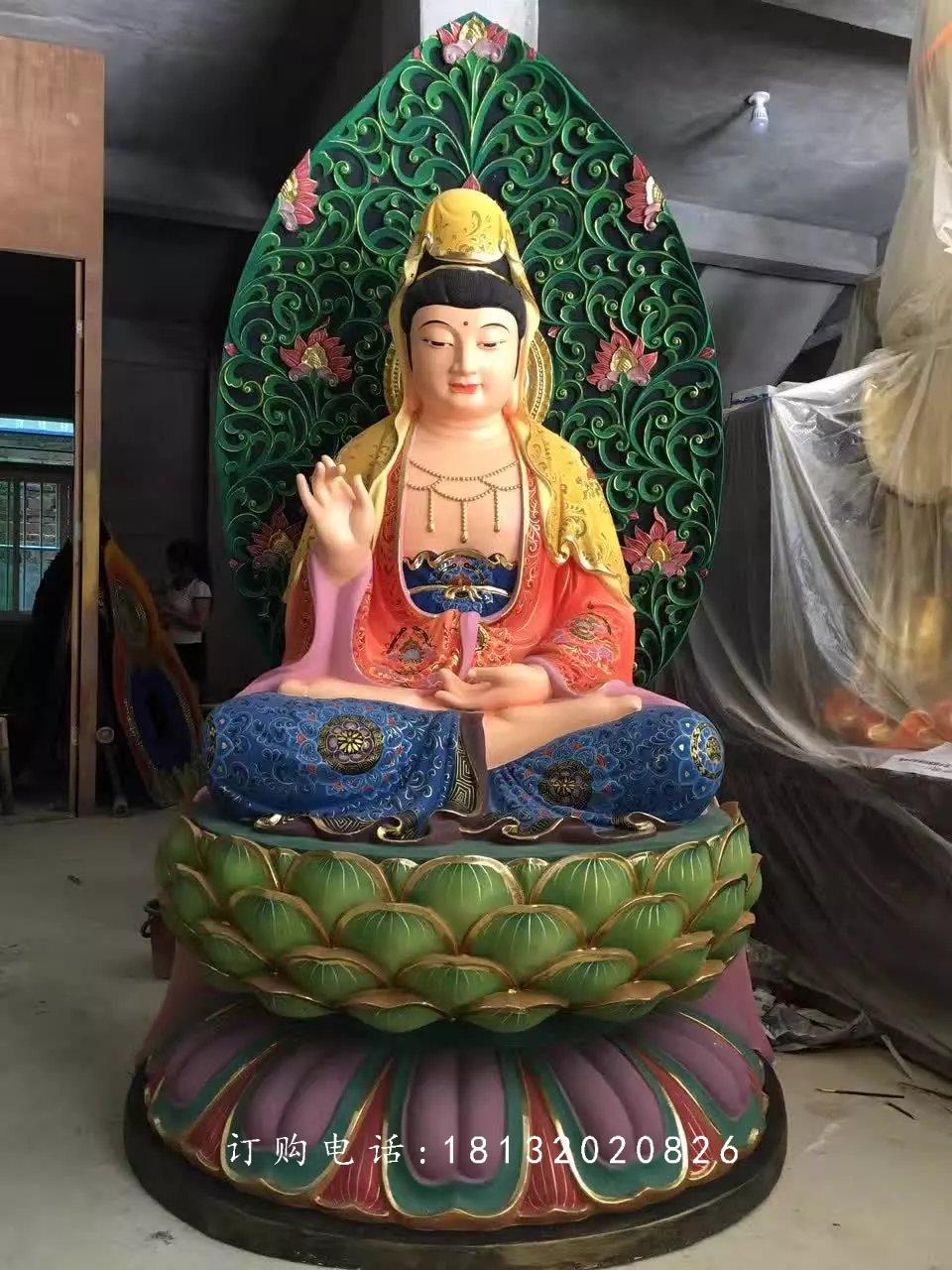 彩繪觀世音雕塑，玻璃鋼佛像