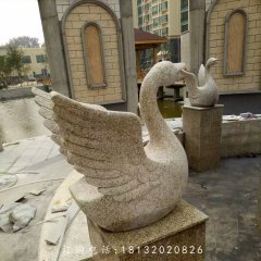 砂巖天鵝雕塑，小區(qū)景觀動物石雕