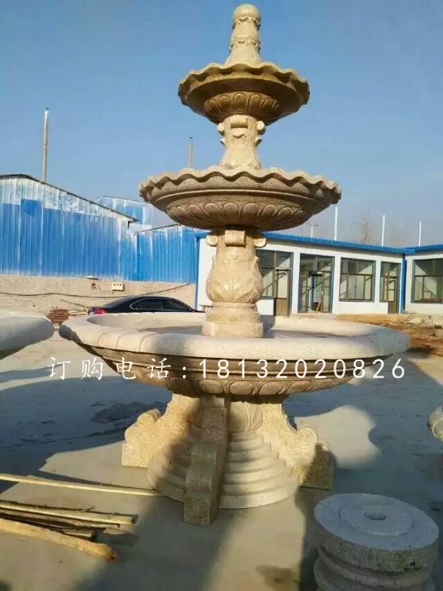 三層石噴泉雕塑，小區(qū)噴泉石雕
