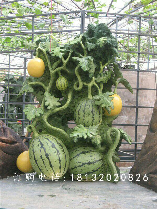 玻璃鋼仿真西瓜雕塑,仿真水果雕塑