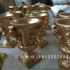 玻璃鋼歐式花缽雕塑，別墅景觀雕塑