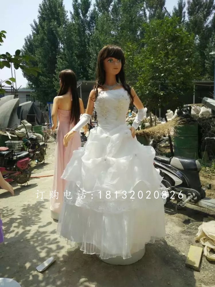 穿婚紗女孩雕塑,玻璃鋼人物雕塑