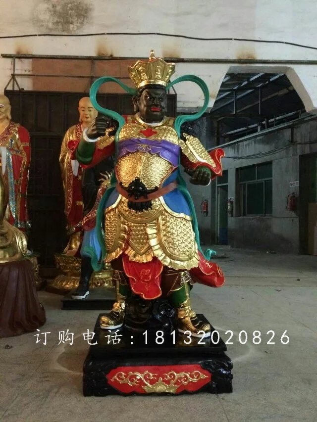 四大天王雕塑，玻璃鋼彩繪雕塑 (4)