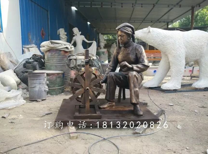 紡織玻璃鋼雕塑，仿銅紡織雕塑，廣場景觀雕塑 (2)