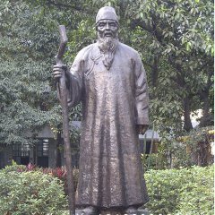 鍛銅人物雕塑，廣場(chǎng)齊白石銅雕