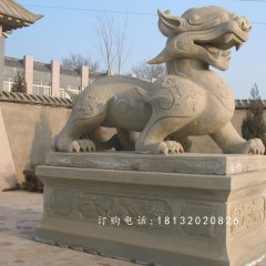 大理石貔貅雕塑，古代神獸石雕