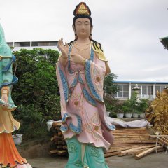 觀音菩薩雕塑，玻璃鋼彩繪佛像