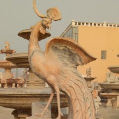 鳳凰石雕，晚霞紅古代神獸石雕