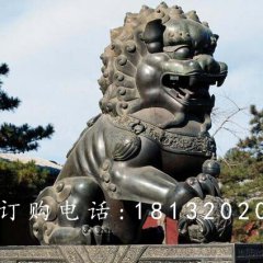戲球獅銅雕，廣場(chǎng)青銅獅