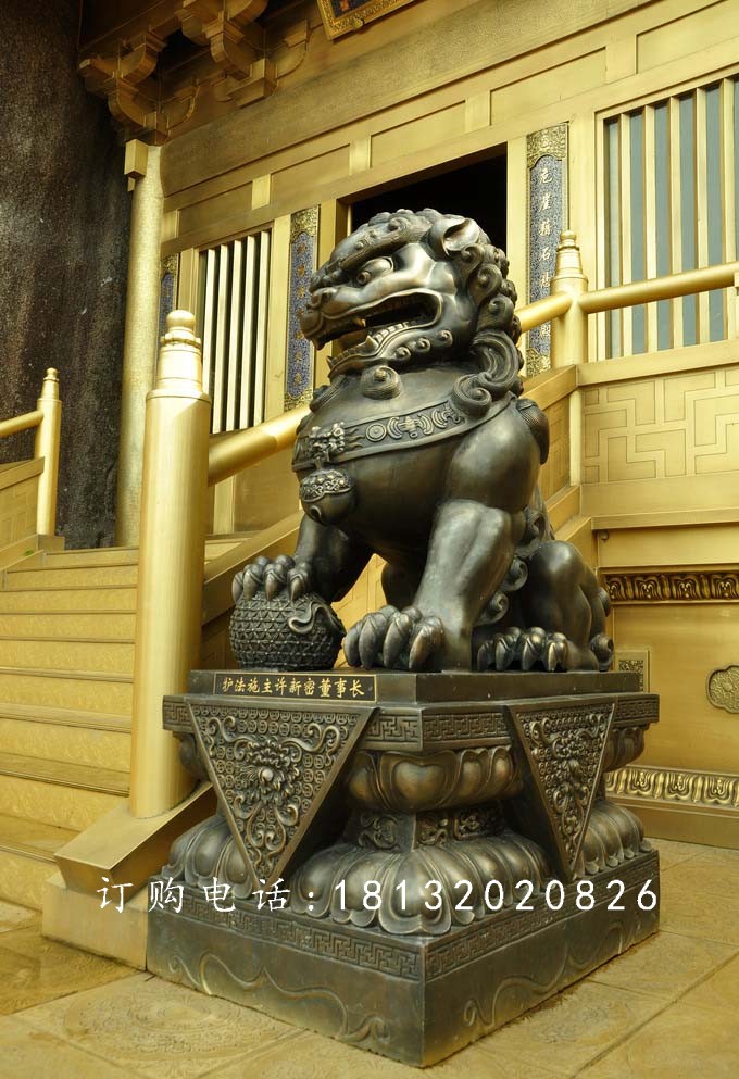戲球獅銅雕，廣場(chǎng)青銅獅 (2)