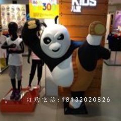 商場卡通雕塑，玻璃鋼功夫熊貓雕塑