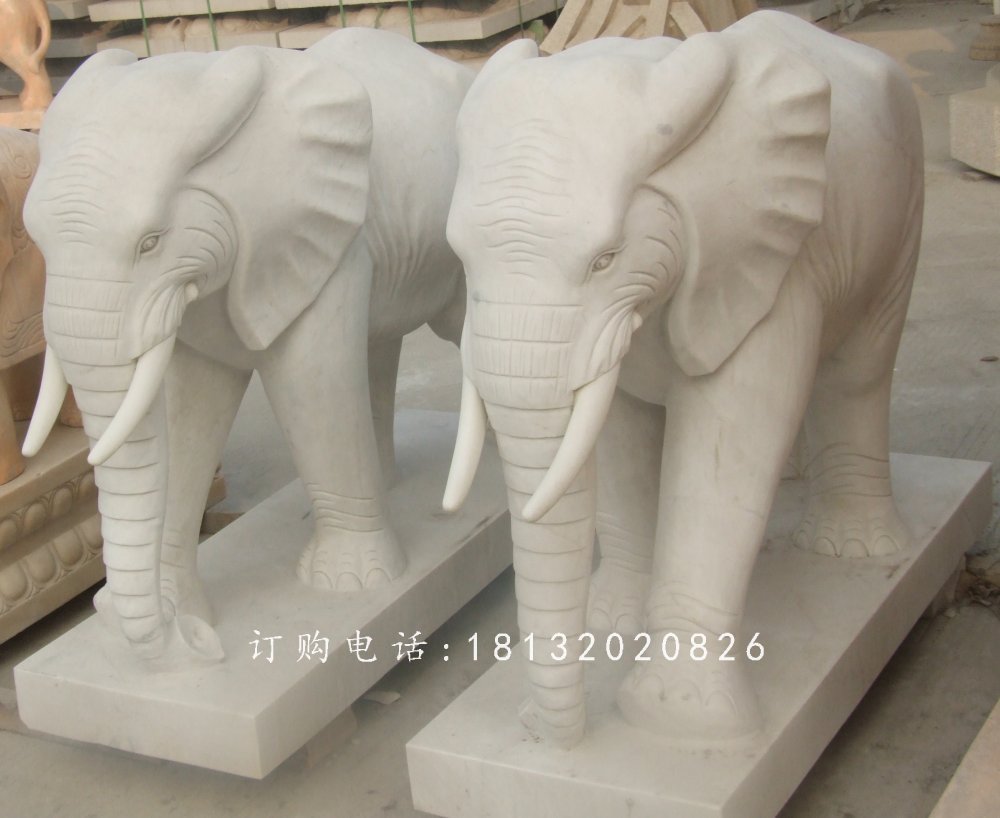 石雕大象，廣場(chǎng)大象石雕 (2)1