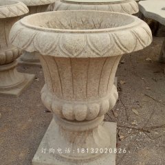 砂巖花盆，公園花盆石雕