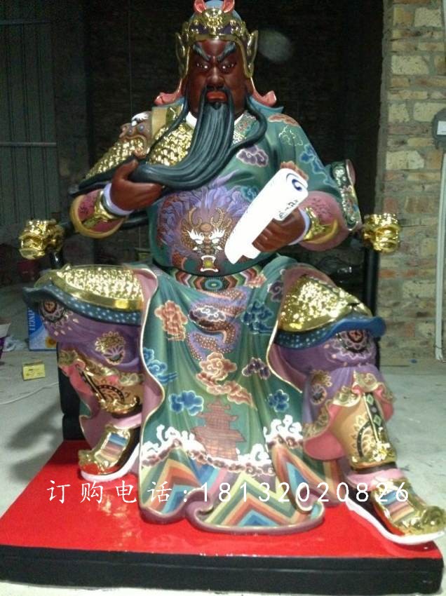 玻璃鋼關(guān)公春秋雕塑，彩繪玻璃鋼雕塑 (1)