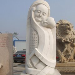 母子情石雕，公園抽象人物石雕