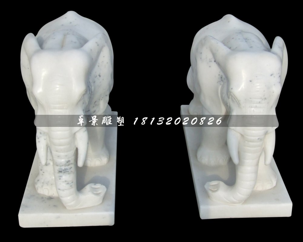 小象石雕，大理石小象雕塑