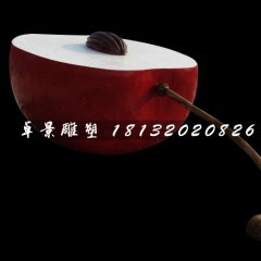 玻璃鋼半塊蘋果雕塑，公園景觀雕塑