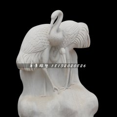丹頂鶴石雕，公園漢白玉丹頂鶴雕塑