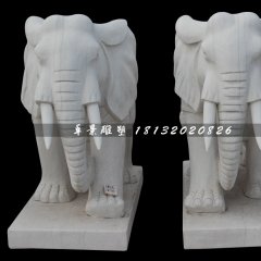大象石雕，漢白玉大象，動物石雕