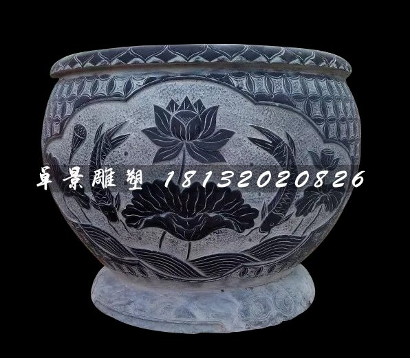 青石花盆，仿古石水盆(1)