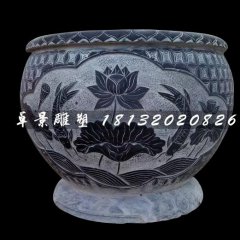 青石花盆，仿古石水盆