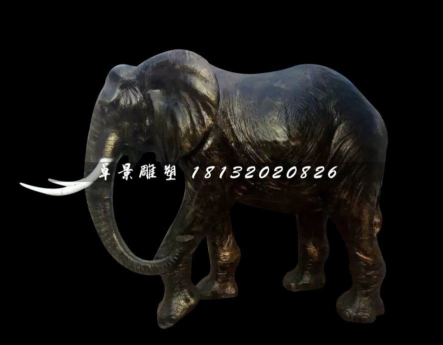 玻璃鋼大象雕塑，仿真動(dòng)物雕塑