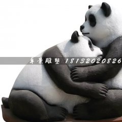 玻璃鋼熊貓雕塑，玻璃鋼動物雕塑