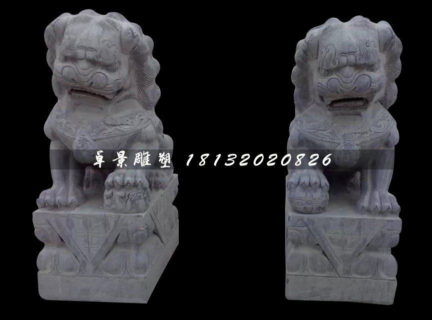 北京獅石雕，青石獅子