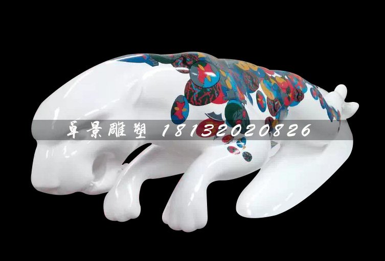 玻璃鋼豹子雕塑，玻璃鋼彩繪雕塑 (3)