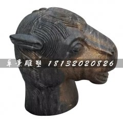 十二生肖獸首銅雕，公園馬頭銅雕