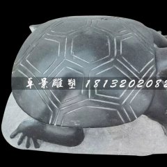 小烏龜石雕，黑石動物雕塑