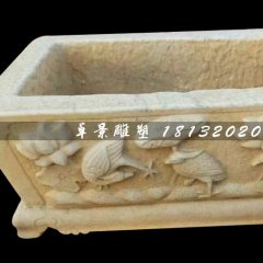 石雕水盆，方形水槽石雕